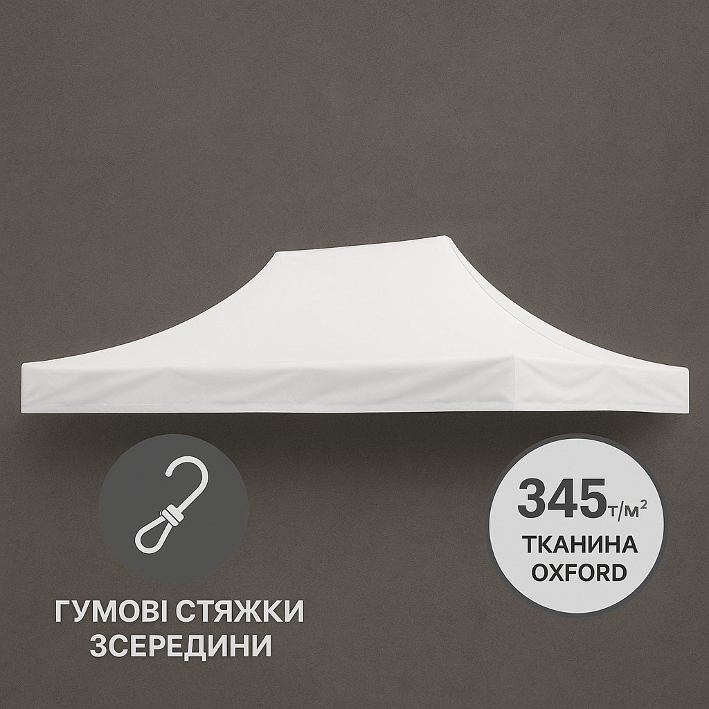 Тент-крыша для раздвижной палатки 3×4,5 м – усиленный Oxford с резиновыми стяжками и липучками